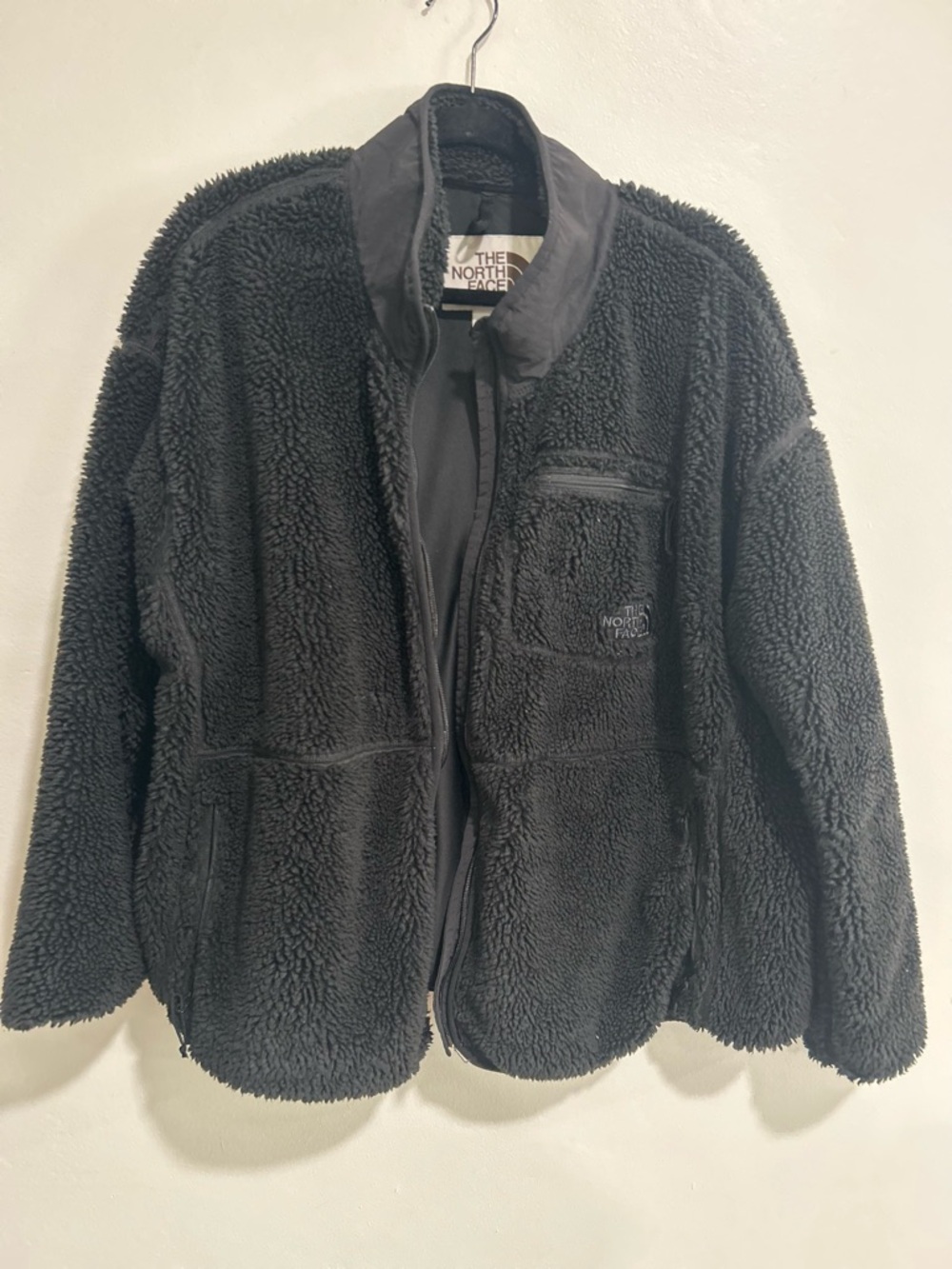 The North Face Sherpa Fleece Jacket Womens 3X Black Full Zip Cozy Teddy Coat